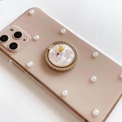 iPhone11Proケース 韓国 携帯ケース かすみ草 スマホ全機種対応