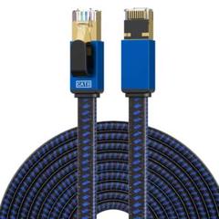 CAT8 LANケーブル3M 平型　ナイロン編組　LANケーブル