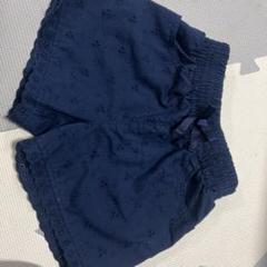 ネイビー 刺繍入り ハーフパンツ 120
