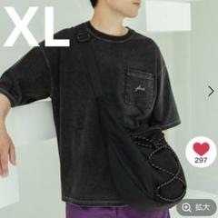 LAKOLE★ラコレ★今季‼️メンズ★デニム刺繍ポケット半袖tシャツ★XL