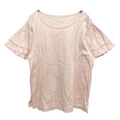 GU ジーユー フリル袖 Tシャツ M レディース シンプル 無地 フェミニン