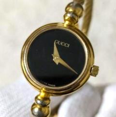 美品 動作品 GUCCI 2700L 腕時計 ブレスレット ゴールド ブラック