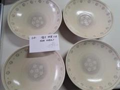 三島手 陶器 大皿 花柄 4枚セット