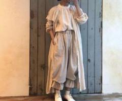 <美品> nest Robe　リネン混パンツ　ウエストゴム　ゆったり　日本製 美品> nest Robeリネン混パンツウエストゴムゆったり日本製