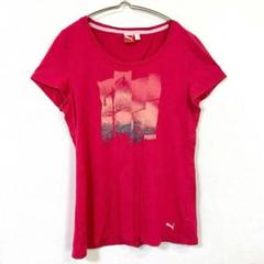 【プーマ】Tシャツ 刺繍ロゴ クルーネック 綿100％ 半袖 カジュアル L