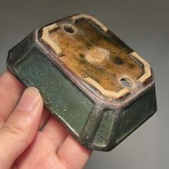 802.夢陶 緑釉额入切角長方 盆栽鉢 植木鉢 9.5*7.8*3cm 802.夢陶 緑釉额入切角長方 盆栽鉢 植木鉢 9.5*7.8*3cm - メルカリ