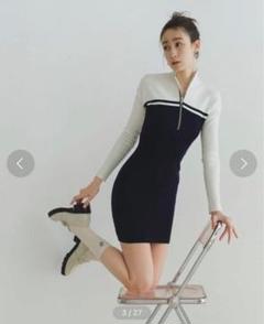 【Lily Brown】ジップアップミニワンピース