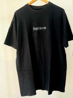 Supreme スワロフスキー ボックスロゴ Tシャツ 黒