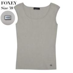 FOXEY　フォクシー 　38 ホワイト パフスリーブ Tシャツ フォクシーニューヨーク パフスリーブ 半袖 ニット カットソー