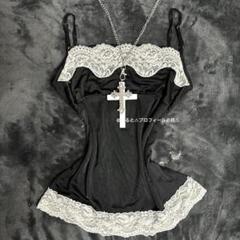 00s coquette バレエコア イチゴ柄レースリボンキャミ 6a397b9212bf8c14afe9005896e408