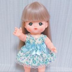 *650*メルちゃん服花柄リボンワンピース