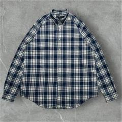 ラルフローレン BDシャツ 2XL 青チェック インド綿 刺繍ポニー　6280