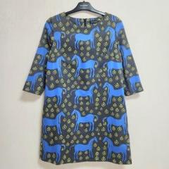 マリメッコ marimekko ムスタタンマ　ワンピース 美品 【日本限定】マリメッコ ムスタ タンマ シャツワンピース