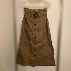 MOUSSY フロントボタンロングスカート　ベージュ