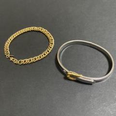 シルバー ゴールド バングル ブレスレット 2セット