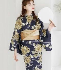 Dita ディータ 浴衣 5点セット【夏色の向日葵しらべ(藍
