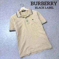 BURBERRY BLACK LABEL 半袖 ポロシャツ 刺繍ロゴ ベージュ系