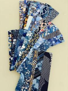友禅和紙　フレークシール35枚(15×3)藍染紺系①