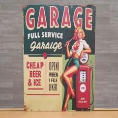 GARAGE レトロ風 ブリキ看板 OK1825