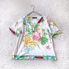 LEONARD レオナール フラワー 花柄 半袖カットソー 白 M 美品 LEONARD レオナール 花柄 半袖トップス M - メルカリ