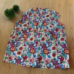 花柄　シャツ　つなぎ　　サロペット　130