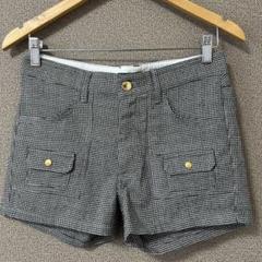 極美品【マークアンドロナ】 ハーフパンツ 千鳥柄 ゴールド