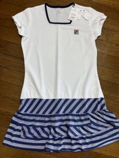【新品タグ付】FILA テニスウェア ワンピースM ホワイト/ネイビー