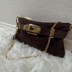 未使用級✨ シータパランティカ ヌバックチェーンクラッチハンドバッグ