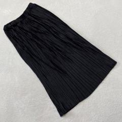 GLACIER プリーツスカート ブラック ミモレ丈 シンプル 上品 Mサイズ
