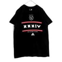 3147 adidas アディダス　AJAX　ビッグプリント　半袖　Tシャツ　黒