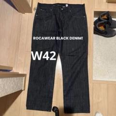 ROCA WEAR Ｗ42バギーブラックデニム 刺繍ありのサムネイル