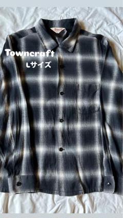 ブランド古着！Towncraft オンブレチェック柄 レーヨンシャツ