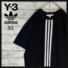 2438【超人気モデルＸＬ・美品】ワイスリー Y-3☆スリーストライプ Ｔシャツ