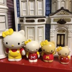 中古ハローキティちゃんの双子のミミィちゃんセットフィギュア♥ソフビ♥マスコット