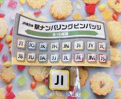ｊｒガチャポン　ピンバッチ　切符柄 台紙付き＊新品未開封】JR東日本駅ナンバリングピンバッジ