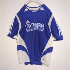 adidas アディダス ゲームシャツ Tシャツ スリーストライプ 青 古着