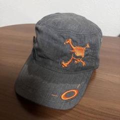 Oakley グレー キャップ オレンジ刺繍 シミあり クリーニング済み