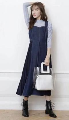 *美品*サイドプリーツコルセットワンピース