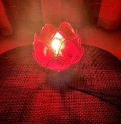 赤い花形ガラスランプ E26ソケット
