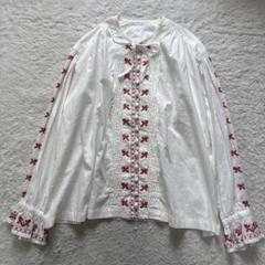 ピンクハウス　ヴィンテージ ウクライナ風刺繍入りブラウス　ホワイト ピンクハウス ヴィンテージ ウクライナ風刺繍入りブラウス