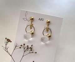 【SALE】ハンドメイドアクセサリー　ゴールドイヤリング