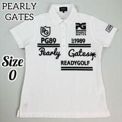 本日迄PEARLYGATES他ロゴ刺繍ポロシャツ＋スカートM相当新品未使用品 PEARLY GATES 30周年記念刺繍ロゴ ポロシャツ サイズ5 ネイビー