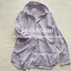 スピックアンドスパン 高級Herdmans リネンシャツ　麻　長袖　ピンク スピックアンドスパン リネン シャツ ブラウス ピンク Herdmans