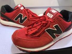 【中古美品】ニューバランススニーカー574レッド中古