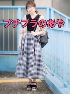 新品　プチプラのあや　しまむら　M フレアスカート　ギンガムチェック　レディース