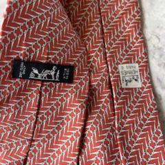 HERMES 100%シルク ネクタイ チェーンパターン