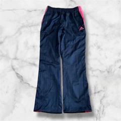adidas ジャージ ネイビー＆ピンクライン パンツ スウェット