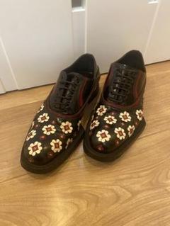 PRADA 12AW メンズ 5 フラワーシューズ ラバーソール 花柄 PRADA 12AW メンズ 5 フラワーシューズ ラバーソール 花柄