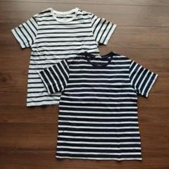 GUストライプポケットTシャツ（ホワイト/ネイビー）