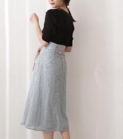 プロポーションボディドレッシング　花柄スカート　バックリボン